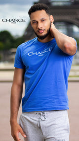 Chance Paris Men T-Shirt White Embroidered Logo