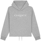 Chance Paris Women Cropped Hoodie White Embroidered Logo