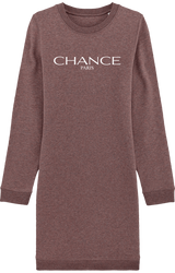 Chance Paris Women Sweatshirt Dress Long Sleeve White Embroidered Logo