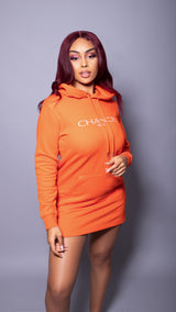 Chance Paris Women Hoodie Dress White Embroidered Logo