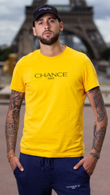 Chance Paris Men T-Shirt Black Embroidered Logo