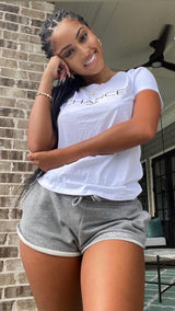 Chance Paris Women Sweatshorts Cuts White Embroidered Logo