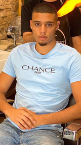 Chance Paris Men T-Shirt Black Embroidered Logo