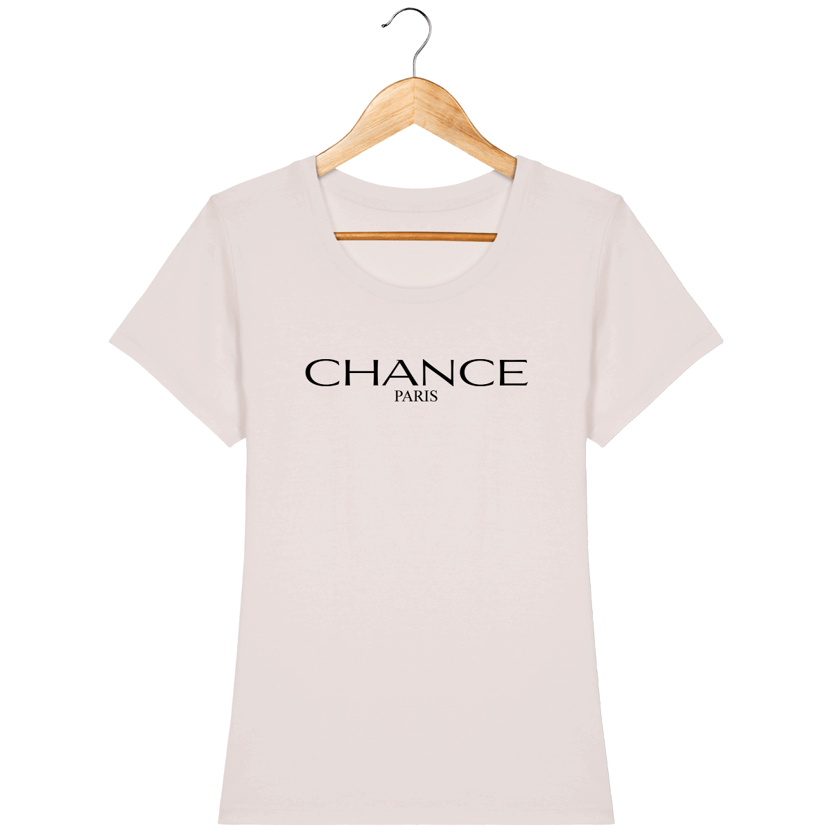 【CHANCECHANCE】24SS CH EMBROIDERED LOGO WOMAN T-SHIRT Chance Paris Women Fitted T-Shirt Black Embroidered Logo