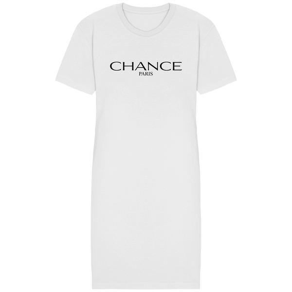 Chance Paris Women T-Shirt Dress Black Embroidered Logo