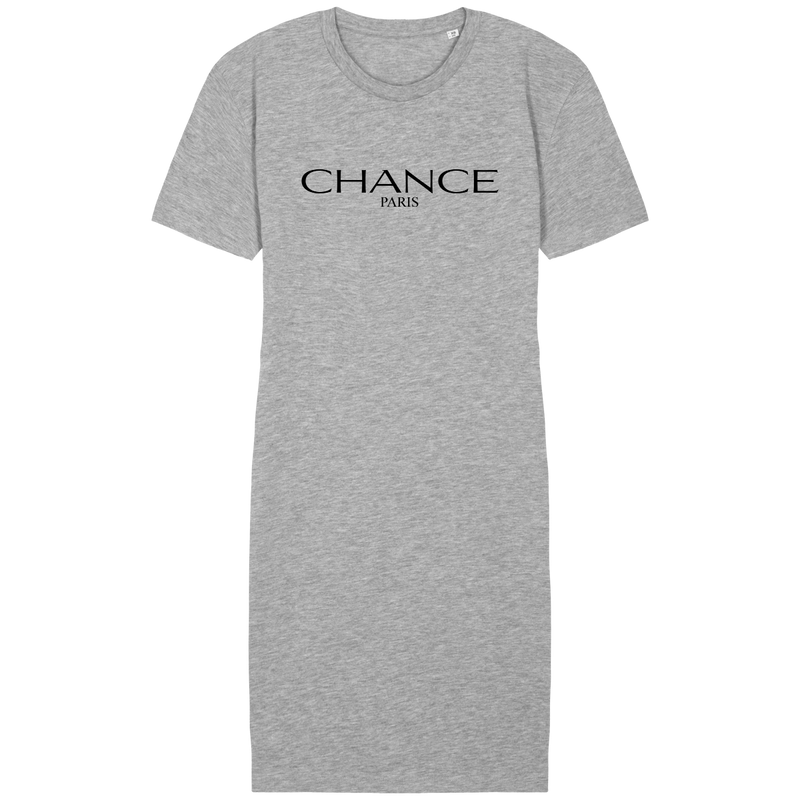 Chance Paris Women T-Shirt Dress Black Embroidered Logo