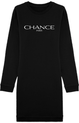 Chance Paris Women Sweatshirt Dress Long Sleeve White Embroidered Logo