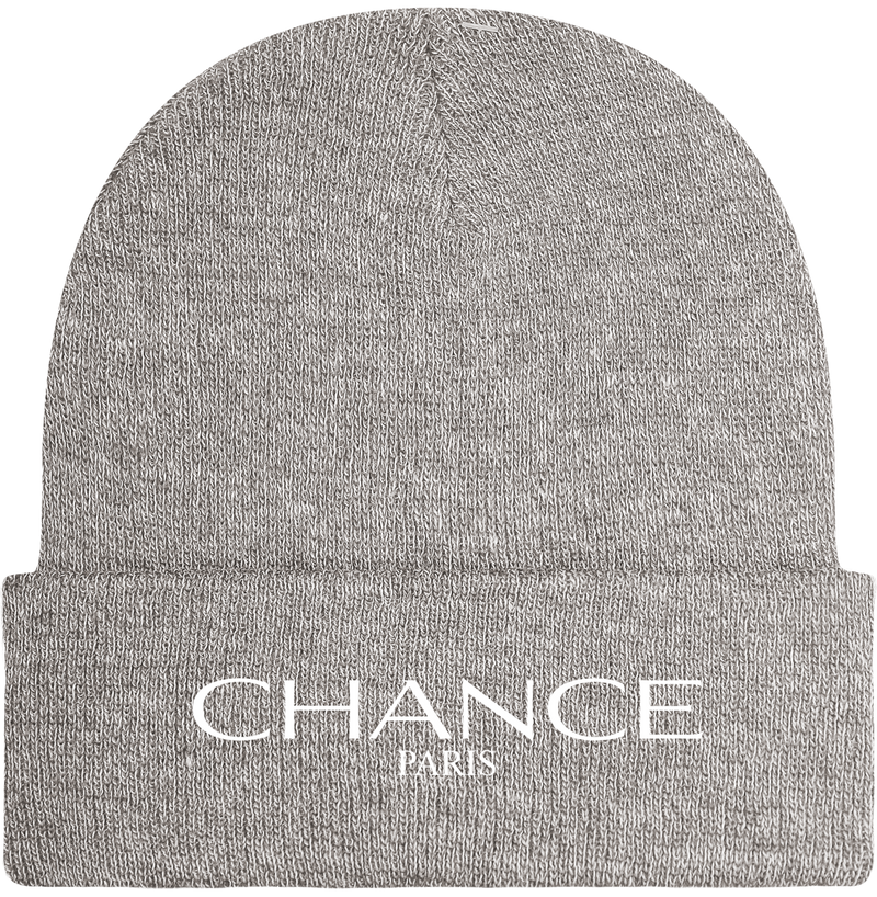 Chance Paris Beanie White Embroidered Logo