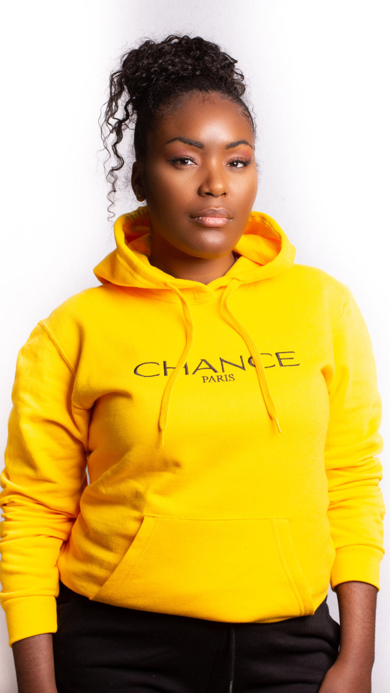 Chance Paris Women Hoodie Black Embroidered Logo